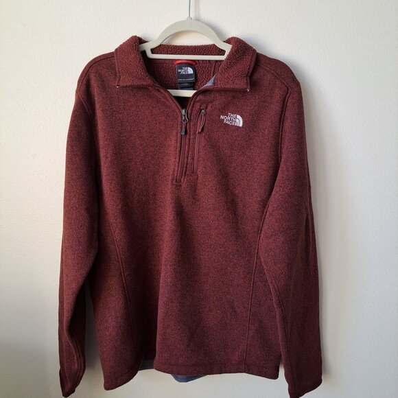 The North Face Mens Quarter Zip Jacket Brick Red Size L - Picture 6 of 7